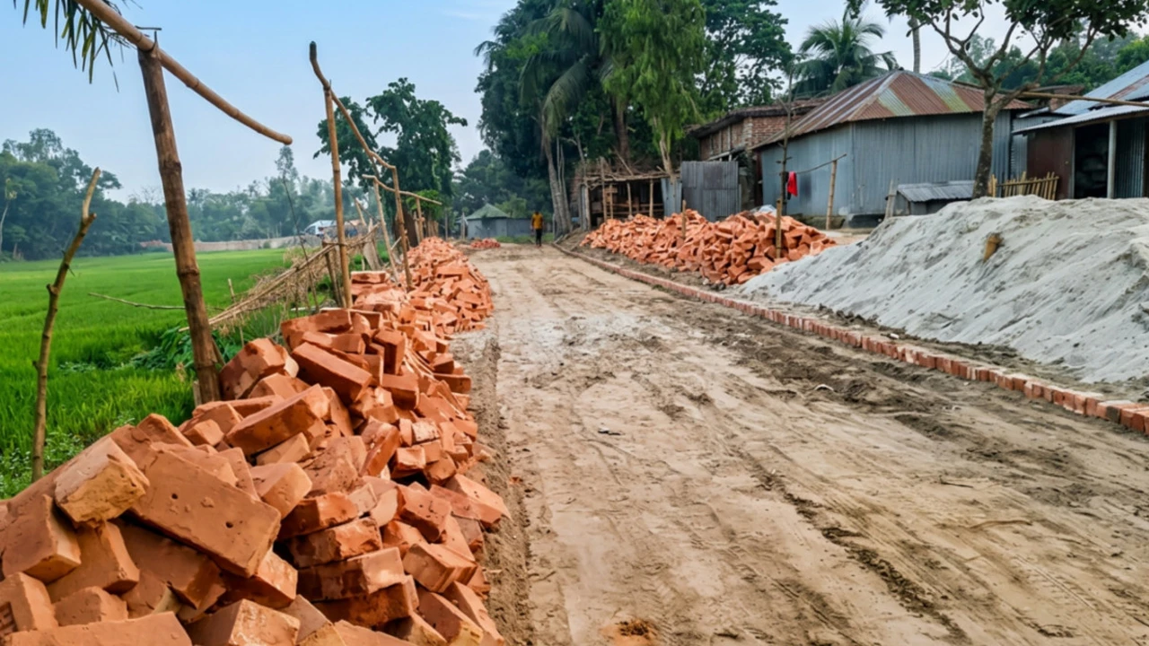 প্রধানমন্ত্রীর সফর শেষে সড়কের ইট অপসারণ