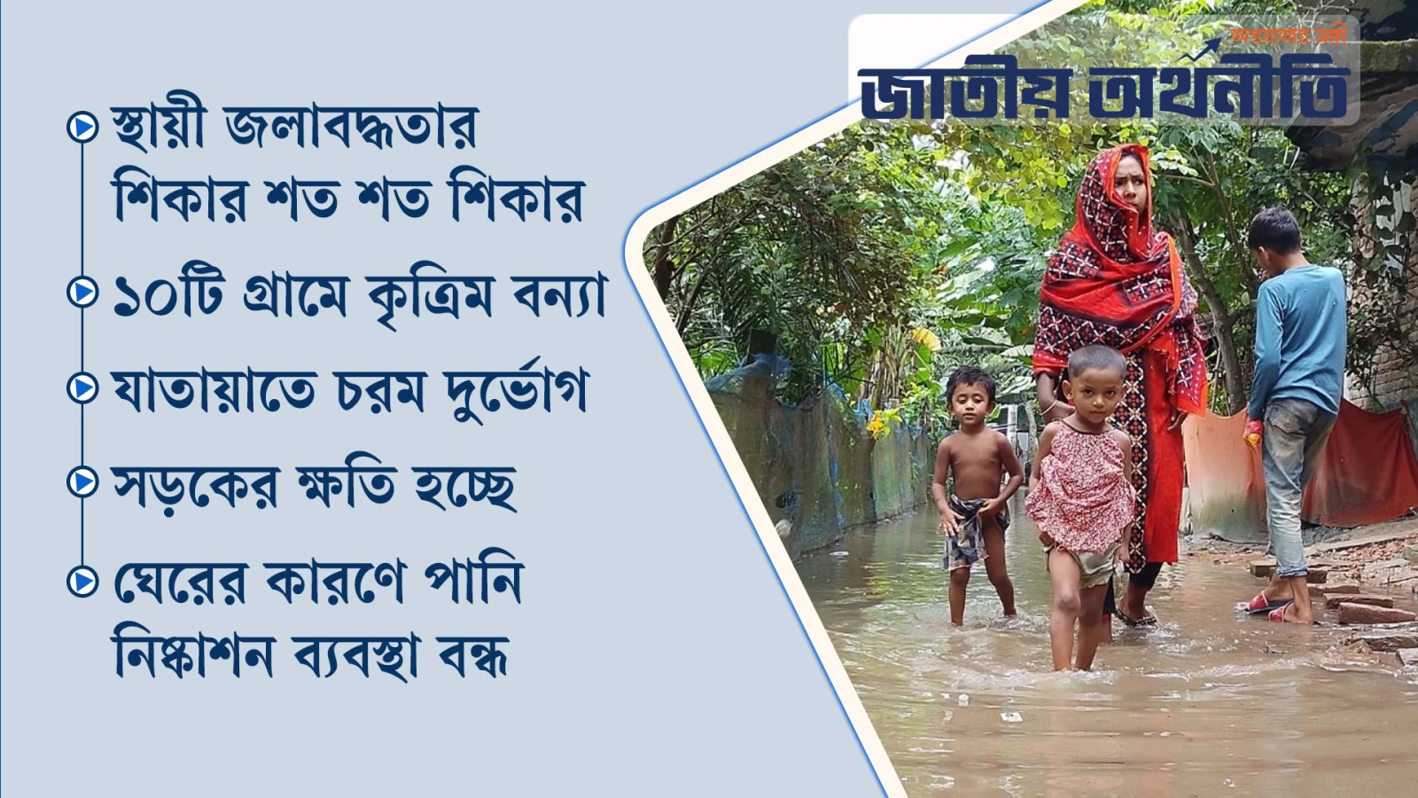 সাতক্ষীরায় পানিবন্দি হাজারো মানুষ, প্লাবিত সড়ক-শিক্ষাপ্রতিষ্ঠান