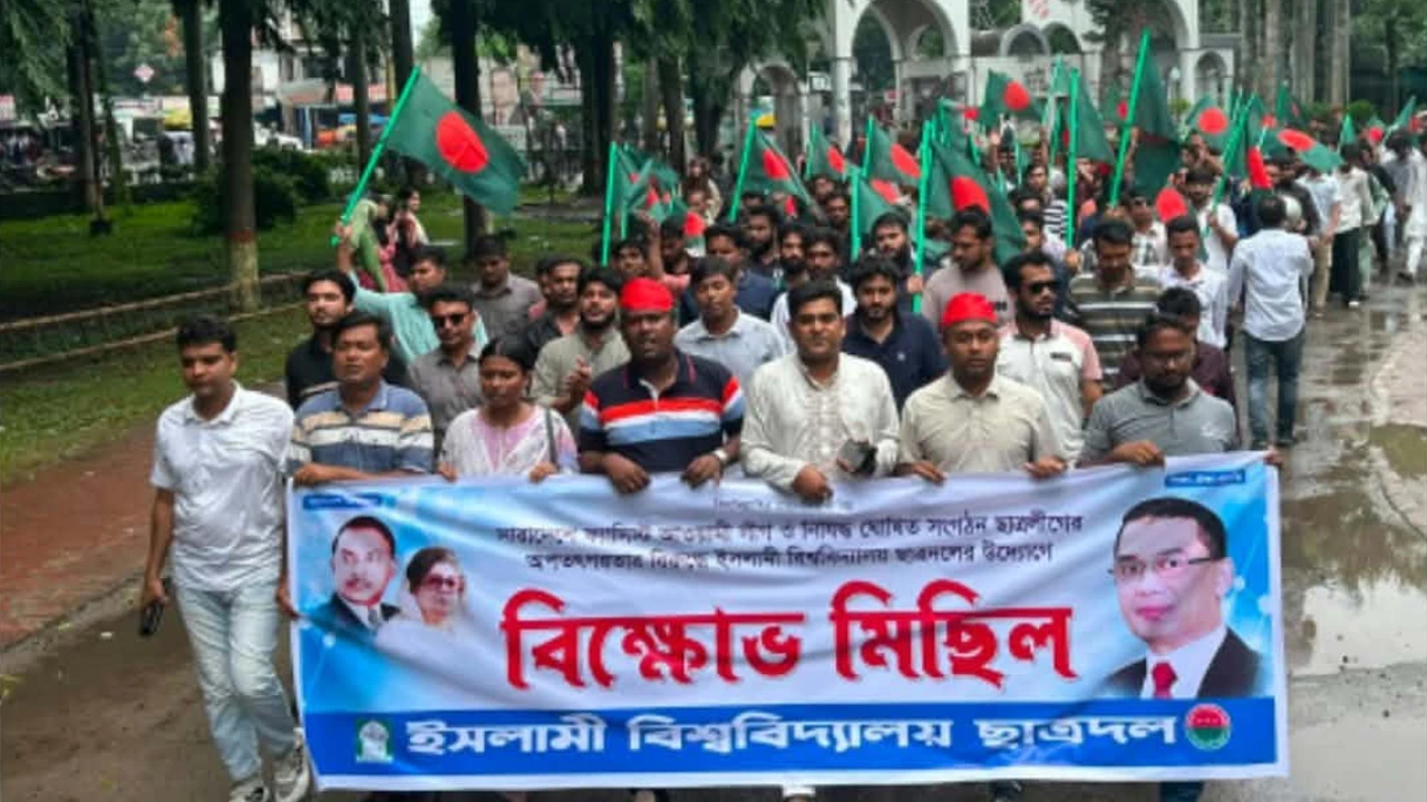 ফ্যাসিস্ট আওয়ামী লীগের বিরুদ্ধে ইবি ছাত্রদলের বিক্ষোভ মিছিল
