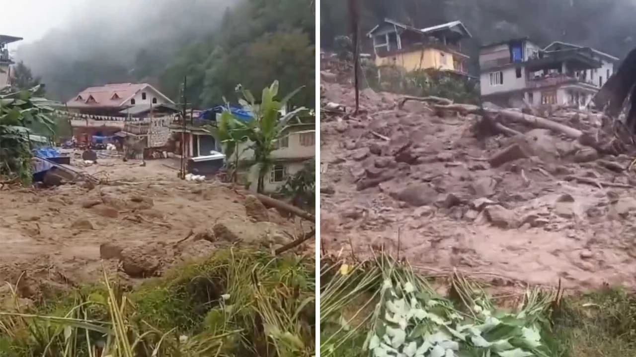 সিকিমে ভয়াবহ ভূমিধস, ভেসে গেল বাড়িঘর ও সরকারি কোয়ার্টার